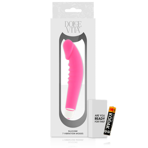Vibrador de silicone rosa de prazer realista - Dolce Vita - 1