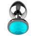 Plugue Anal de Metal Tamanho L Azul Cristal 4 X 9cm - Coquette - 5