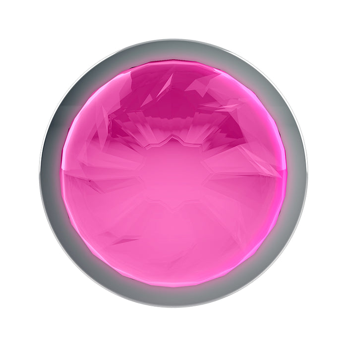 Plugue anal de metal tamanho G cristal rosa 4 x 9 cm - Coquette - 4