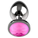 Plugue anal de metal tamanho G cristal rosa 4 x 9 cm - Coquette - 6