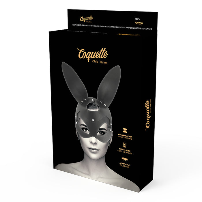 Máscara vegana de couro com orelhas de coelho - Coquette - 2