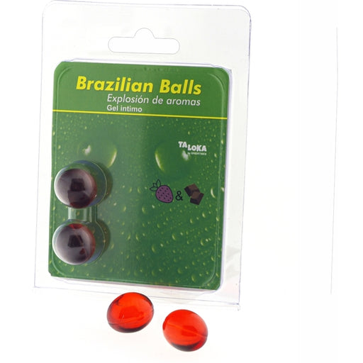 Gel Íntimo Brazilian Balls Morango & Chocolate 2 Bolas - Taloka - 1