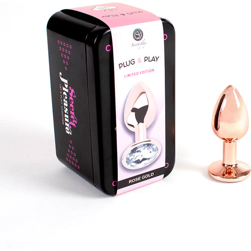 Secret Play - Plug Anal de Metal Ouro Rosa Tamanho S 7 cm - Secret Play - 1