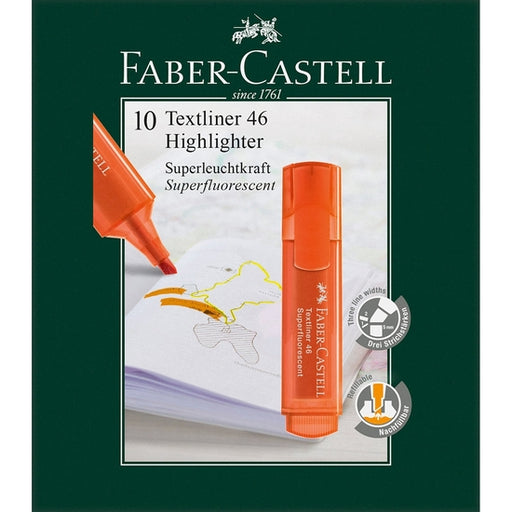 Kit 10 Marcador Fluorescente Faber-castell Laranja - Faber Castell - 1