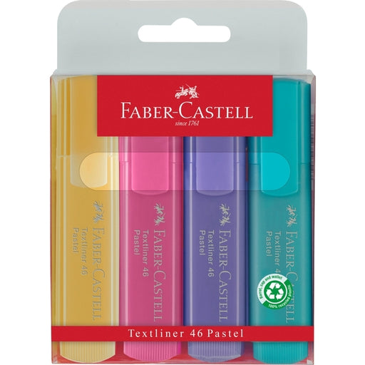 Saco 4 Marcadores Faber-castell Fluor Pastel - Faber Castell - 1