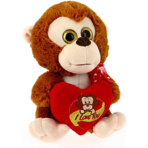 Macaco com Coração 28 cm Olhos de Cristal - Bimar - 1