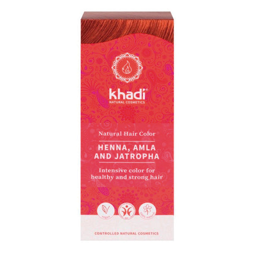 Henna Natural com Amla e Jatropha. Vermelho. 100 gramas - Khadi - 1