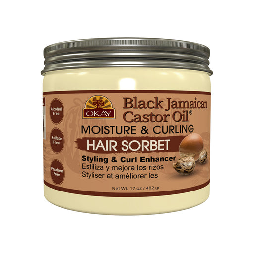 Crema de Rizos Black Jamaican Castor Oil Moisture &amp; Curling Hair Sorbert 17.oz / 482 gr - Okay - 1