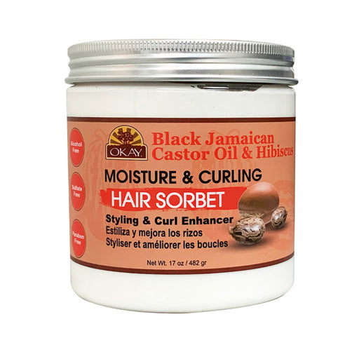 Crema de Estilizado de Rizos Black Jamaican Castor Oil con Hibiscus Moisture & Curling Hair Sorbet 17.oz / 482 gr - Okay - 1