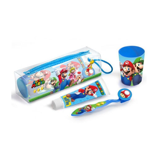 Super Mario Bros Necessaire - Creme Dental + Escova + Copo - Lorenay - 1