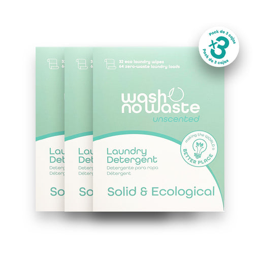 Tiras de detergente biodegradáveis - sem fragrância - Wash No Waste: Pack de 3 - 2