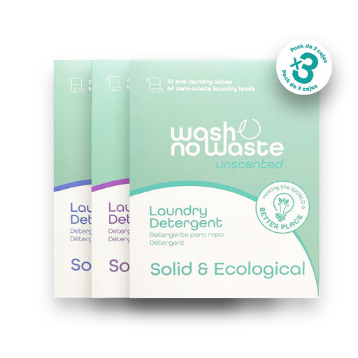 Tiras de detergente biodegradáveis - pacote de 3 - lavanda, brisa do oceano e sem fragrância - Wash No Waste - 1